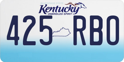 KY license plate 425RBO