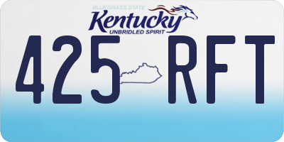 KY license plate 425RFT