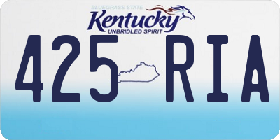 KY license plate 425RIA