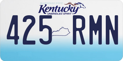 KY license plate 425RMN