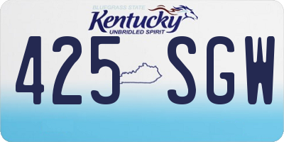 KY license plate 425SGW
