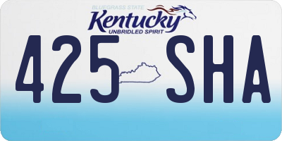 KY license plate 425SHA