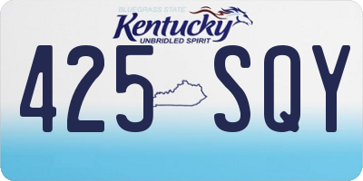 KY license plate 425SQY