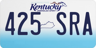 KY license plate 425SRA