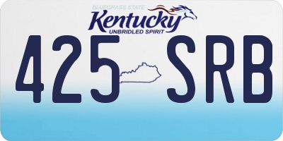 KY license plate 425SRB