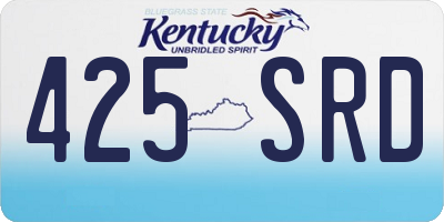 KY license plate 425SRD