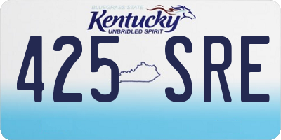 KY license plate 425SRE