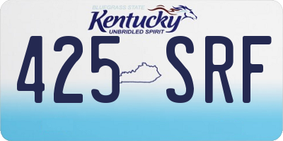 KY license plate 425SRF