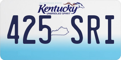 KY license plate 425SRI