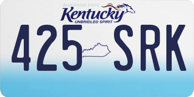 KY license plate 425SRK