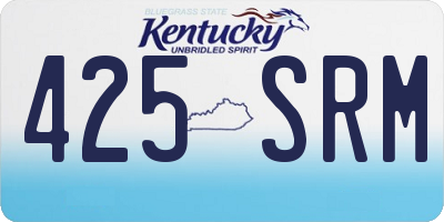 KY license plate 425SRM