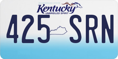 KY license plate 425SRN