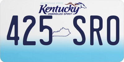 KY license plate 425SRO