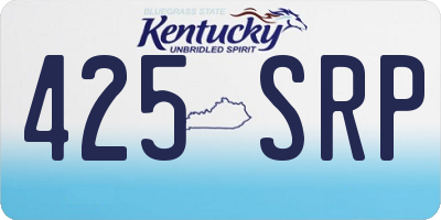 KY license plate 425SRP