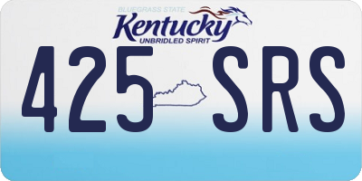 KY license plate 425SRS