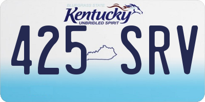 KY license plate 425SRV