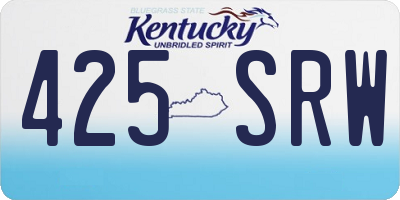 KY license plate 425SRW