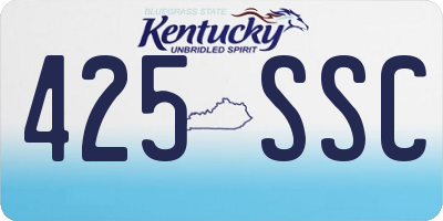 KY license plate 425SSC