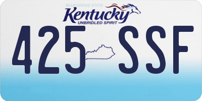 KY license plate 425SSF