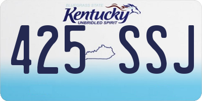 KY license plate 425SSJ