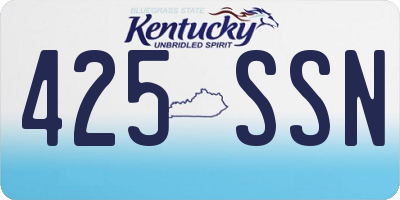 KY license plate 425SSN