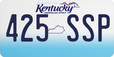 KY license plate 425SSP