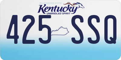 KY license plate 425SSQ