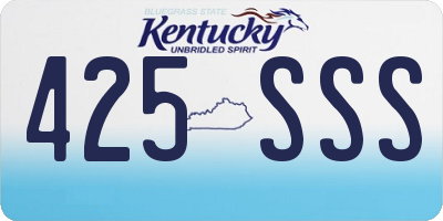 KY license plate 425SSS