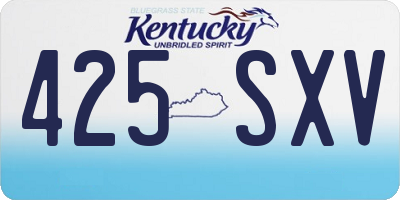 KY license plate 425SXV