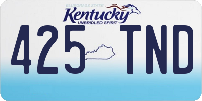 KY license plate 425TND