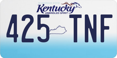 KY license plate 425TNF