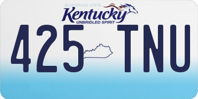KY license plate 425TNU