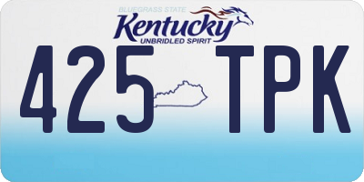 KY license plate 425TPK
