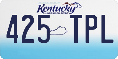 KY license plate 425TPL