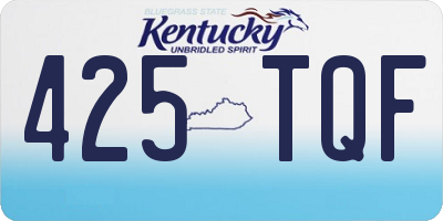 KY license plate 425TQF