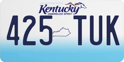 KY license plate 425TUK