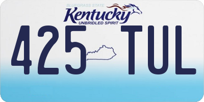 KY license plate 425TUL