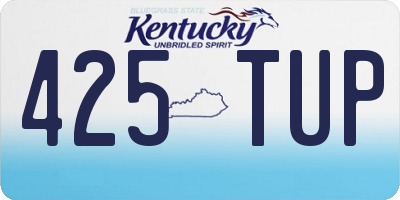 KY license plate 425TUP