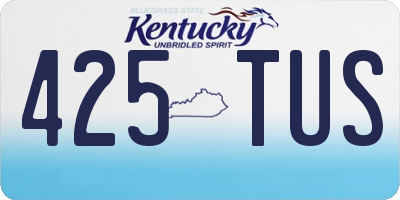 KY license plate 425TUS