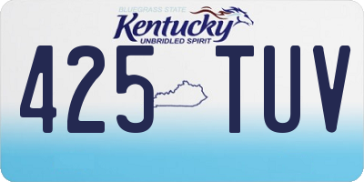 KY license plate 425TUV