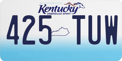 KY license plate 425TUW