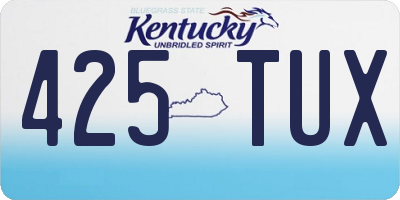 KY license plate 425TUX
