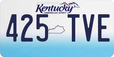 KY license plate 425TVE