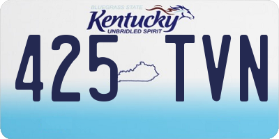 KY license plate 425TVN