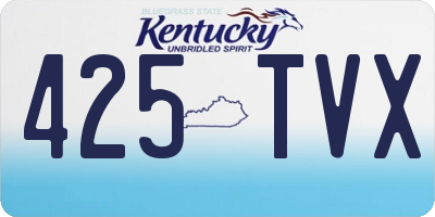 KY license plate 425TVX