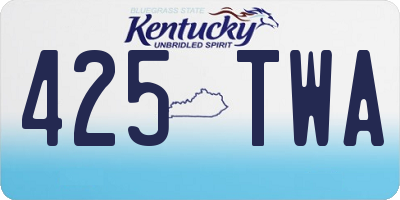 KY license plate 425TWA