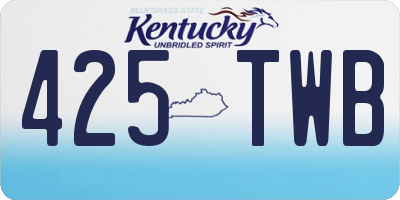 KY license plate 425TWB