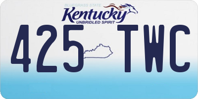 KY license plate 425TWC