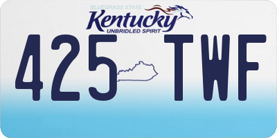 KY license plate 425TWF