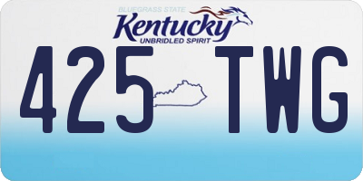 KY license plate 425TWG